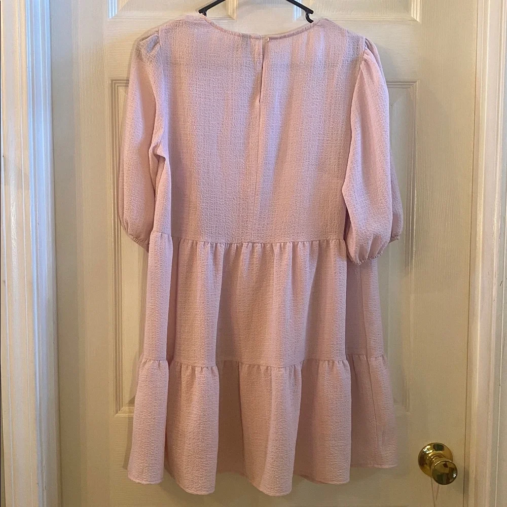 H&M Light Pink Babydoll Tiered Casual Dress - Picture 9 of 12